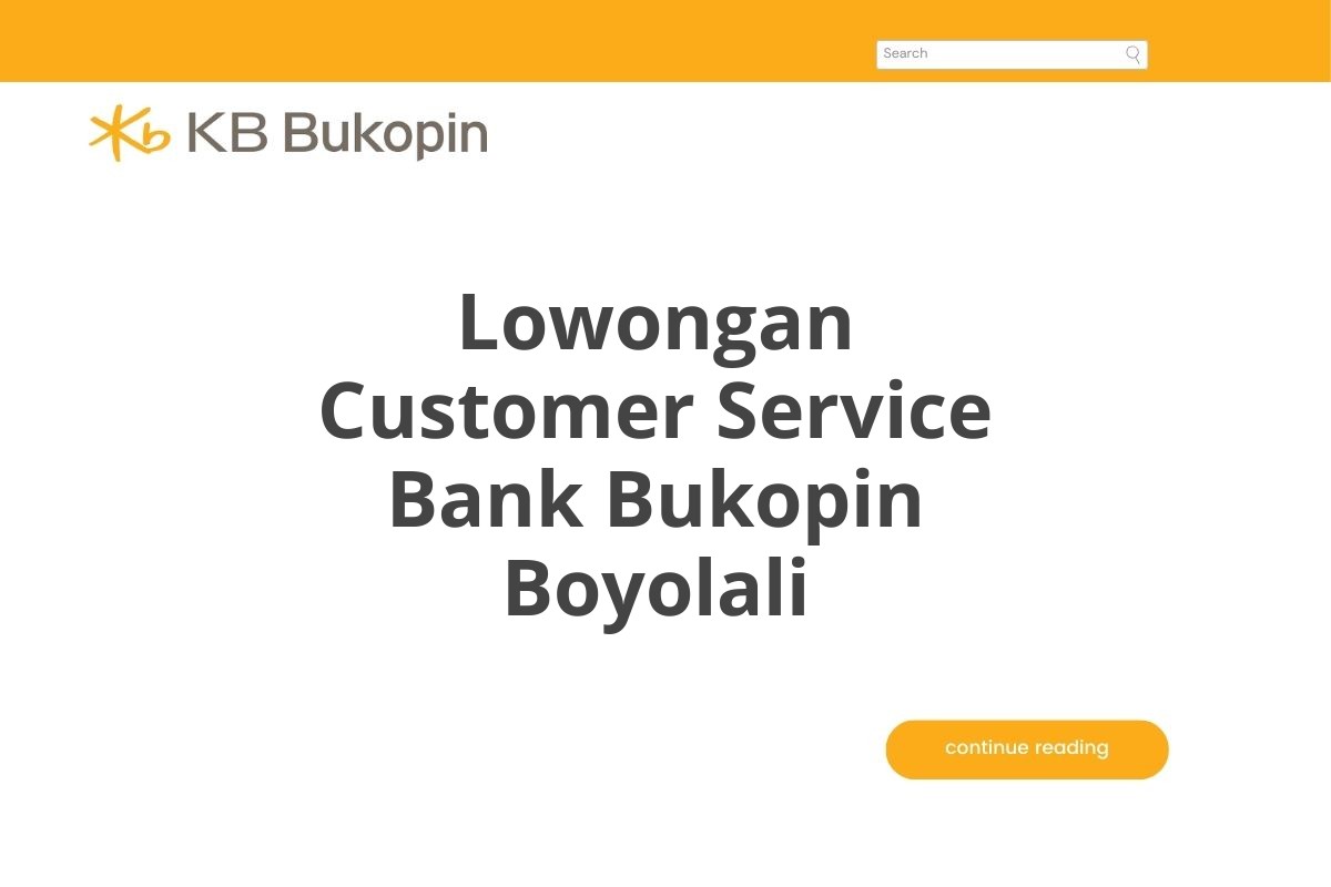 Lowongan Customer Service Bank Bukopin Boyolali