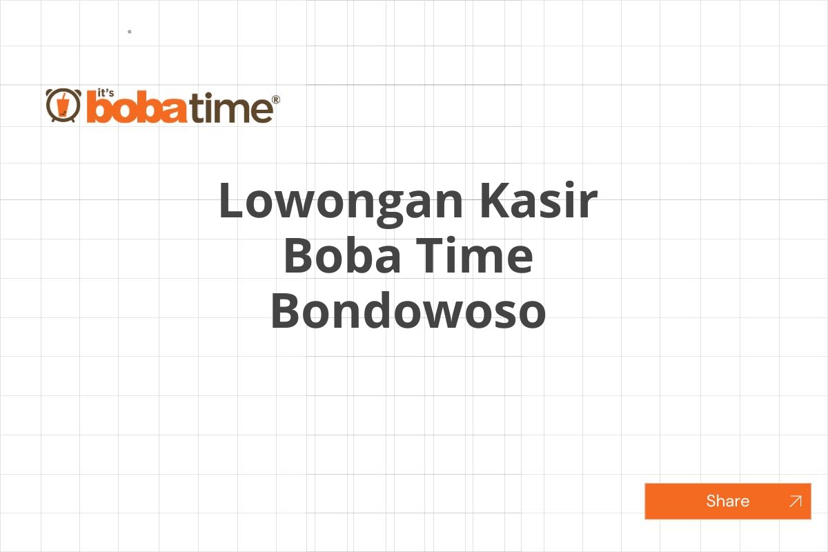 Lowongan Kasir Boba Time Bondowoso