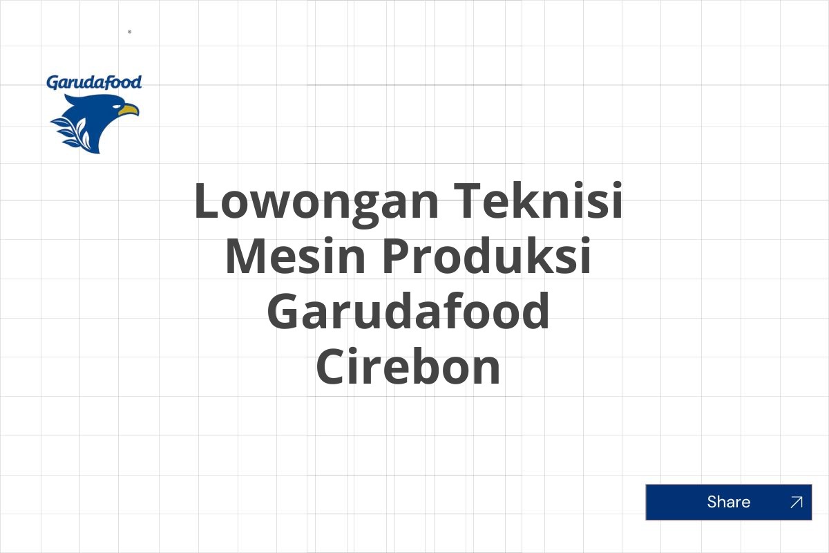 Lowongan Teknisi Mesin Produksi Garudafood Cirebon