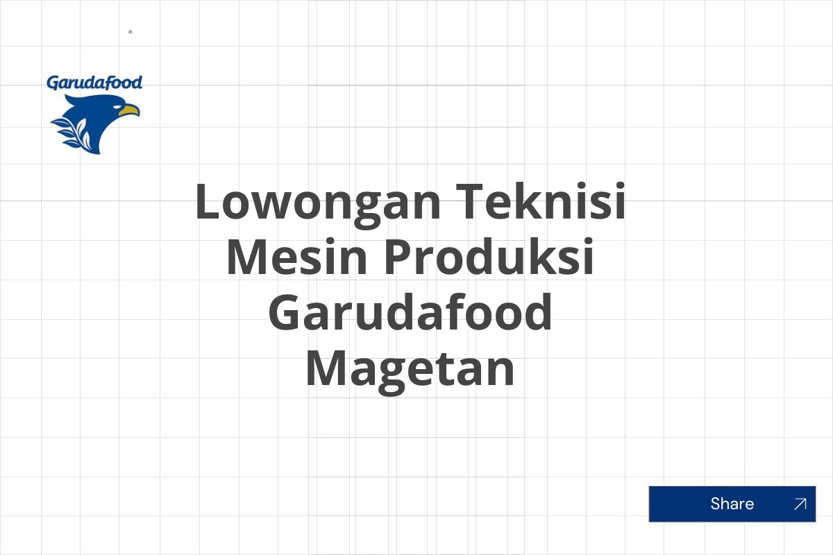 Lowongan Teknisi Mesin Produksi Garudafood Magetan