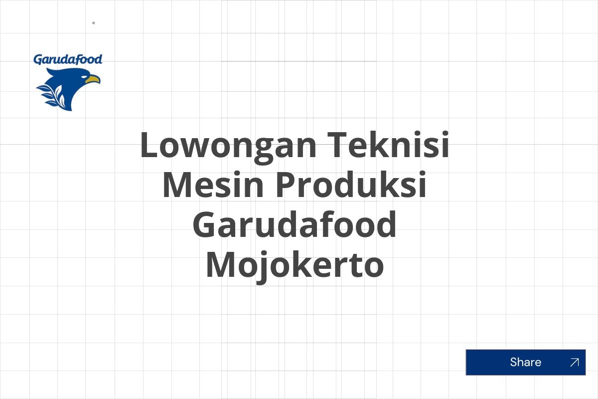 Lowongan Teknisi Mesin Produksi Garudafood Mojokerto