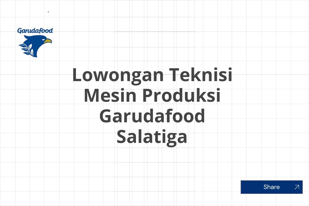 Lowongan Teknisi Mesin Produksi Garudafood Salatiga