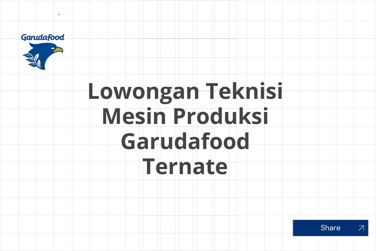 Lowongan Teknisi Mesin Produksi Garudafood Ternate