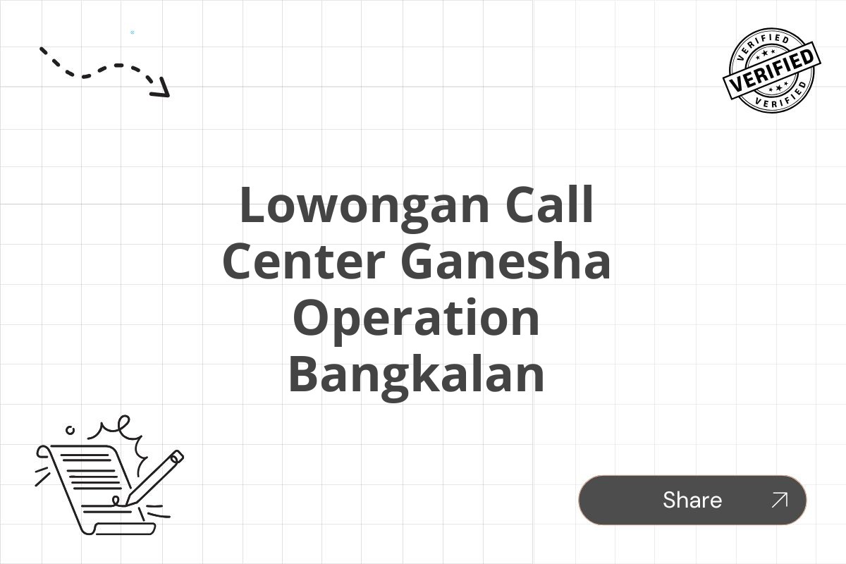 Lowongan Call Center Ganesha Operation Bangkalan