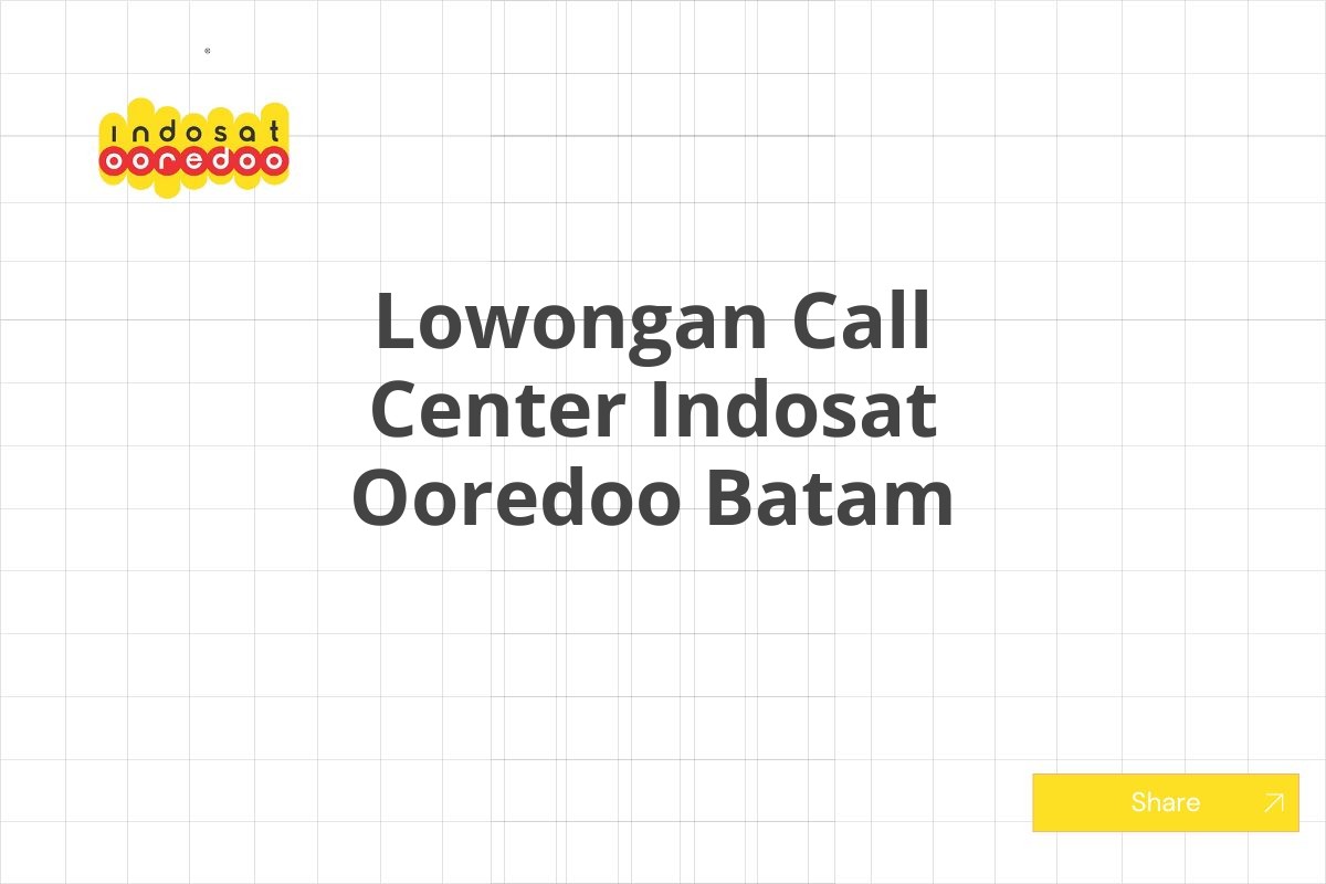 Lowongan Call Center Indosat Ooredoo Batam