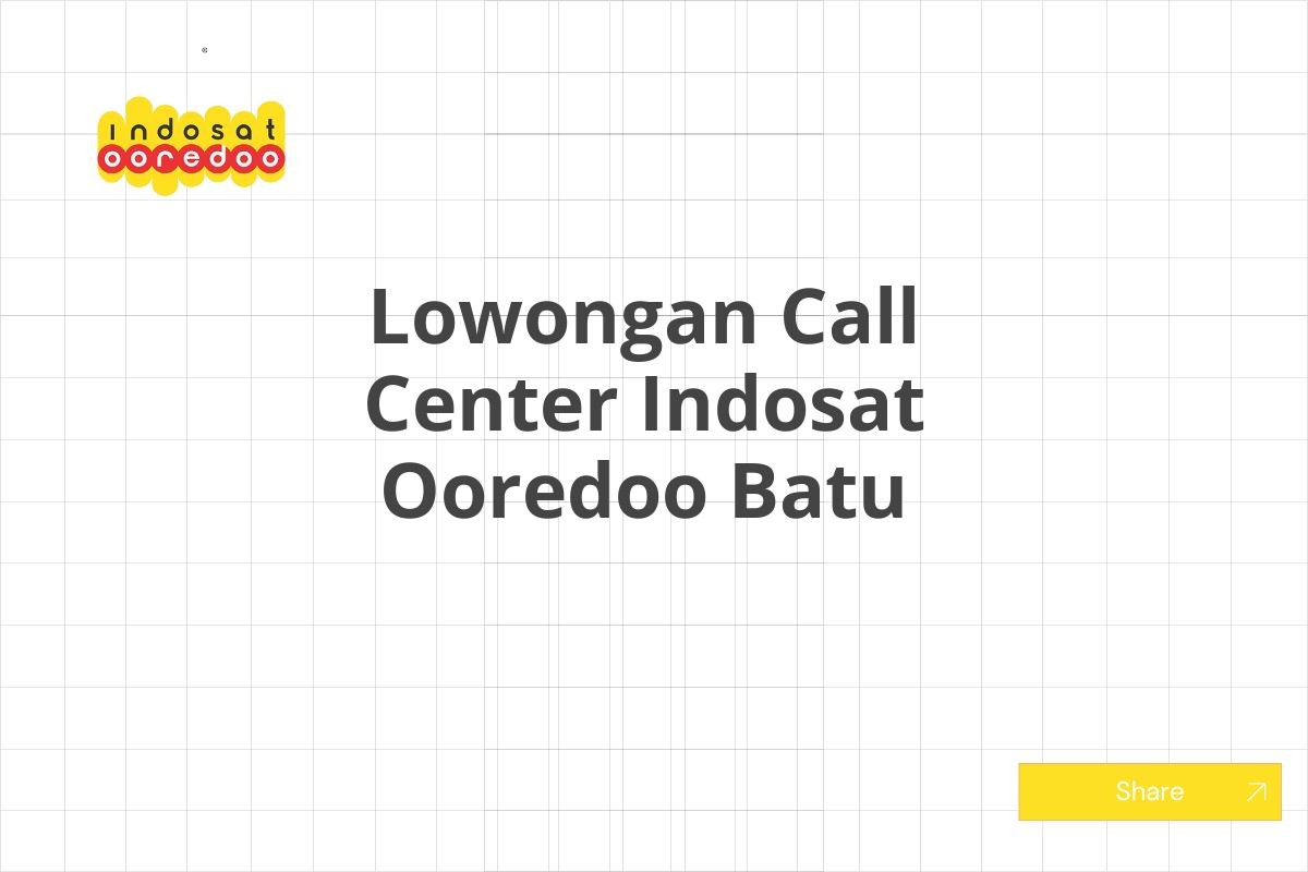 Lowongan Call Center Indosat Ooredoo Batu