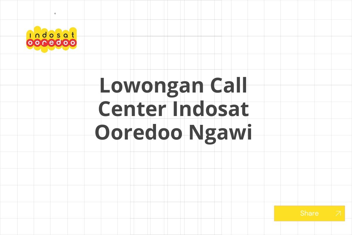 Lowongan Call Center Indosat Ooredoo Ngawi